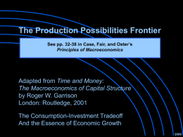 The Production Possibilities Frontier See pp. 32-38 in Case, Fair, and Oster’s Principles of Macroeconomics  Adapted from Time and Money: The Macroeconomics of Capital.