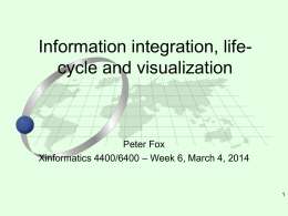 Information integration, lifecycle and visualization  Peter Fox Xinformatics 4400/6400 &ndash; Week 6, March 4, 2014