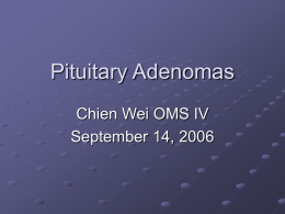 Pituitary Adenomas Chien Wei OMS IV September 14, 2006 Overview Background Clinical Presentation Classification Is it beneficial to give RT after transsphenoidal resection How much time post-RT should.