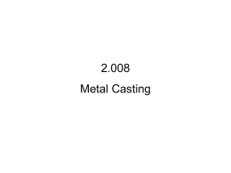 2.008  Metal Casting Outline  Introduction  Process Constraints  Green Sand Casting  Other Processes.