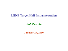LBNE Target Hall Instrumentation Bob Zwaska January 27, 2010 Target Hall Instrumentation • Additional instrumentation in and near target hall to support beam.