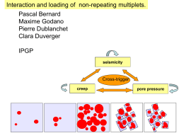 Interaction and loading of non-repeating multiplets. Pascal Bernard Maxime Godano Pierre Dublanchet Clara Duverger IPGP seismicity  Cross-trigger creep  pore pressure.