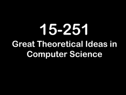 15-251 Great Theoretical Ideas in Computer Science Graphs II Lecture 19, October 27, 2009