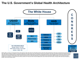 The U.S. Government’s Global Health Architecture The White House USAID  State  Global Health Bureau and Other Functional & Regional Bureaus  Office of the Secretary OGAC, GHD, OES, PRM,