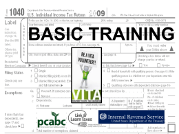 BASIC TRAINING SCOPE OF BASIC TRAINING VIDEO INTERLUDE:  THE INTERVIEW TAX OVERVIEW.