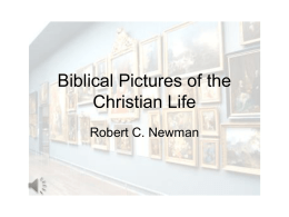 Biblical Pictures of the Christian Life Robert C. Newman Biblical Pictures • Though the Bible is a book without graphics, it provides many word-pictures to.