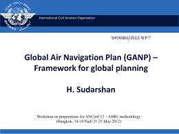 International Civil Aviation Organization  SIP/ASBU/2012-WP/7  Global Air Navigation Plan (GANP) – Framework for global planning H.