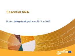 Essential SNA Project being developed from 2011 to 2013 Background  May 2008: Eurostat organised in conjunction with the Statistical Division of the.