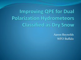 Aaron Reynolds WFO Buffalo Introduction All NWS radars have dual polarization capability. Dual Pol Expectations: Ability to determine Precip type. More info about intensity  Drop/particle size  AND Better.