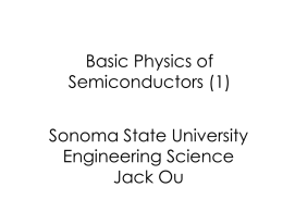 Basic Physics of Semiconductors (1) Sonoma State University Engineering Science Jack Ou Atom is the smallest particle of an element that retains the characteristics.