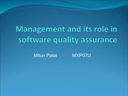 Mitun Patel  MXP07U Organisational structure  Top management; this includes the organisation’s  general manager and its executives  Department managers; this includes the managers.