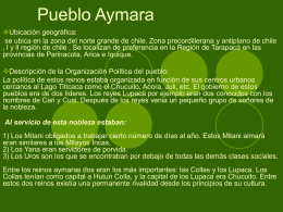 Pueblo Aymara Ubicación geográfica: se ubica en la zona del norte grande de chile.
