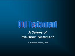 A Survey of the Older Testament © John Stevenson, 2009 Dr. John T.