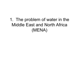1. The problem of water in the Middle East and North Africa (MENA)