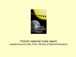 French national node report Isabelle Daumont (Obs. Paris / Ministry of National Education)