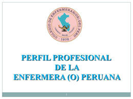 PERFIL PROFESIONAL DE LA ENFERMERA (O) PERUANA Ley Nº 27669 del Trabajo de la Enfermera (o) Peruana (o), aprobada y promulgada el 15 de.