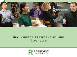 New Student Distribution and Diversity Advanced Programs • Nearly 40% (108) of all AY 2010-11 new students (278) were in advanced programs.