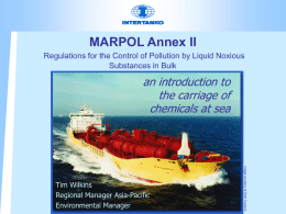 MARPOL Annex II Regulations for the Control of Pollution by Liquid Noxious Substances in Bulk  an introduction to the carriage of chemicals at sea  Image courtesy.