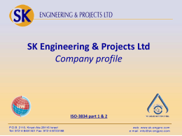 SK Engineering & Projects Ltd Company profile  ISO-3834 part 1 & 2