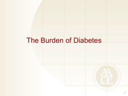 The Burden of Diabetes Prevalence of Diabetes and Prediabetes in the United States Persons (millions)  Undiagnosed DM Diagnosed DM Prediabetes  8.1 21.0  18.860  Diabetes 9.1% of US population  5.7 17.9  Prediabetes  37% of US.