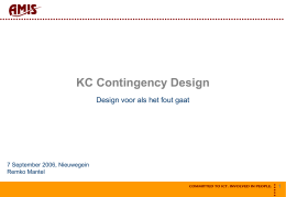   KC Contingency Design Design voor als het fout gaat  7 September 2006, Nieuwegein Remko Mantel 