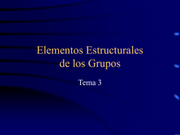 Elementos Estructurales de los Grupos Tema 3 Introducción: Génesis y funcionamiento de los grupos  ESTRUCTURA  Condiciones medioambientales  DINÁMICA.