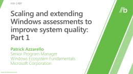 Assessment Project Goals and History Components ADK  Assessment and Deployment Kit  Assessments  Scenario-based tests of system quality, delivering metrics, identifying issues, and providing remediation steps.
