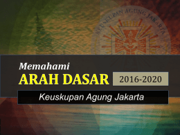 Memahami 2016-2020 Keuskupan Agung Jakarta Bukan ARDAS-PAS Kata “pastoral” dalam konteks megapolitan Jakarta rasanya kurang energik.