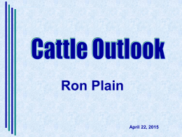 Cattle Outlook (title)  Ron Plain April 22, 2015 Retail Choice Beef Prices, Monthly Cents per Pound 650  10 monthly records in 2014 550450350  Source: USDA/ERS.