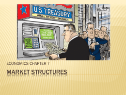 ECONOMICS CHAPTER 7  MARKET STRUCTURES BELLWORK IS  IT EVER “OK” FOR THE GOVERNMENT TO REGULATE PRICES? Why/Why Not?