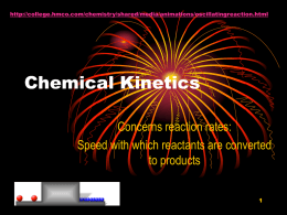 http://college.hmco.com/chemistry/shared/media/animations/oscillatingreaction.html  Chemical Kinetics Concerns reaction rates: Speed with which reactants are converted to products 11/6/2015