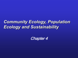 Community Ecology, Population Ecology and Sustainability Chapter 4 General Types of Species • Native – naturally live and coexist – evolved through natural selection •