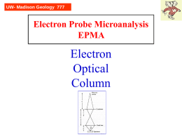UW- Madison Geology 777  Electron Probe Microanalysis EPMA  Electron Optical Column UW- Madison Geology 777  What’s the point? We need to create a focused column of electrons to.