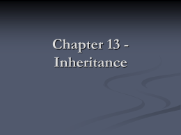 Chapter 13 Inheritance Goals         To learn about inheritance To understand how to inherit and override superclass methods To be able to invoke superclass constructors To.