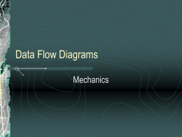 Data Flow Diagrams Mechanics Outline DFD symbols External entities (sources and sinks) Data Stores Data Flows Processes  Types of diagrams Step by step approach Rules.