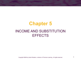 Chapter 5 INCOME AND SUBSTITUTION EFFECTS  Copyright ©2005 by South-Western, a division of Thomson Learning.