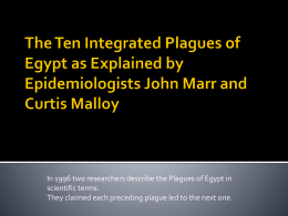 In 1996 two researchers describe the Plagues of Egypt in scientific terms. They claimed each preceding plague led to the next one.