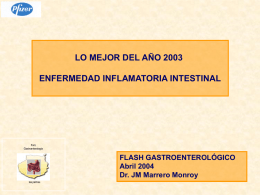 LO MEJOR DEL AÑO 2003 ENFERMEDAD INFLAMATORIA INTESTINAL  Foro Gastroenterología  FLASH GASTROENTEROLÓGICO Abril 2004 Dr. JM Marrero Monroy las palmas.