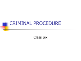 CRIMINAL PROCEDURE Class Six Today’s Topics: Fourth Amendment        Standing Derivative Evidence Independent Source Inevitable Discovery Good Faith Alternatives.