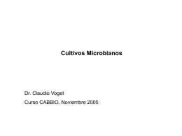 Cultivos Microbianos  Dr. Claudio Voget  Curso CABBIO, Noviembre 2005 Relaciones entre nutrición, metabolismo y crecimiento h h h h h h h h h h h h h  h h h h  h h h h h h h h h h h h  Excepto algunos átomos de C de los nucleótidos,