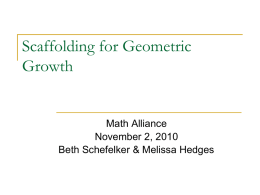 Scaffolding for Geometric Growth  Math Alliance November 2, 2010 Beth Schefelker & Melissa Hedges.
