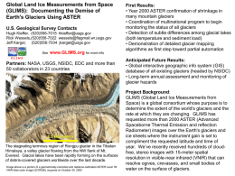 Global Land Ice Measurements from Space (GLIMS): Documenting the Demise of Earth's Glaciers Using ASTER U.S.