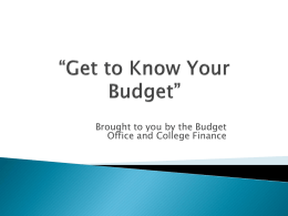 Brought to you by the Budget Office and College Finance      Budget queries are an important way to get a bird’s eye view.