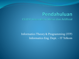 Informatics Theory & Programming (ITP) Informatics Eng. Dept. – IT Telkom.