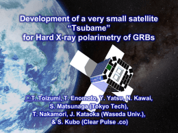 Development of a very small satellite “Tsubame” for Hard X-ray polarimetry of GRBs  ○T.