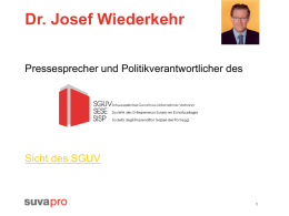 Dr. Josef Wiederkehr Pressesprecher und Politikverantwortlicher des  Sicht des SGUV Podium Fragen und Antworten.