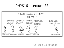 PHYS16 – Lecture 22  Ch. 10 & 11 Rotation Wrapping up Impulse… • Impulse describes the change in momentum – Good for describing.