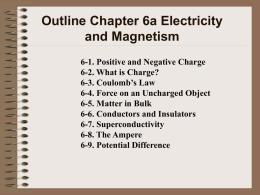 Outline Chapter 6a Electricity and Magnetism 6-1. Positive and Negative Charge 6-2. What is Charge? 6-3.