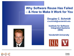 Why Software Reuse Has Failed – & How to Make It Work for You Douglas C.