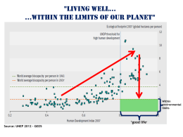 "LIVING WELL… …within THE LIMITS OF our PLANET"  *  Within environmental limits  ‘good life’ Source: UNEP 2012 - GEO5